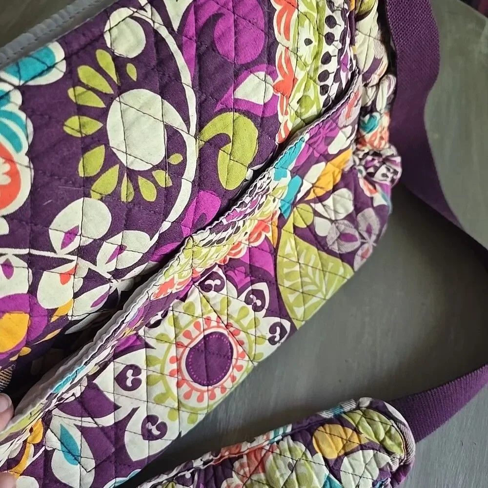 VERA BRADLEY Diaper Baby Bag w/Changing Pad Travel Duffle Purple Plum Crazy